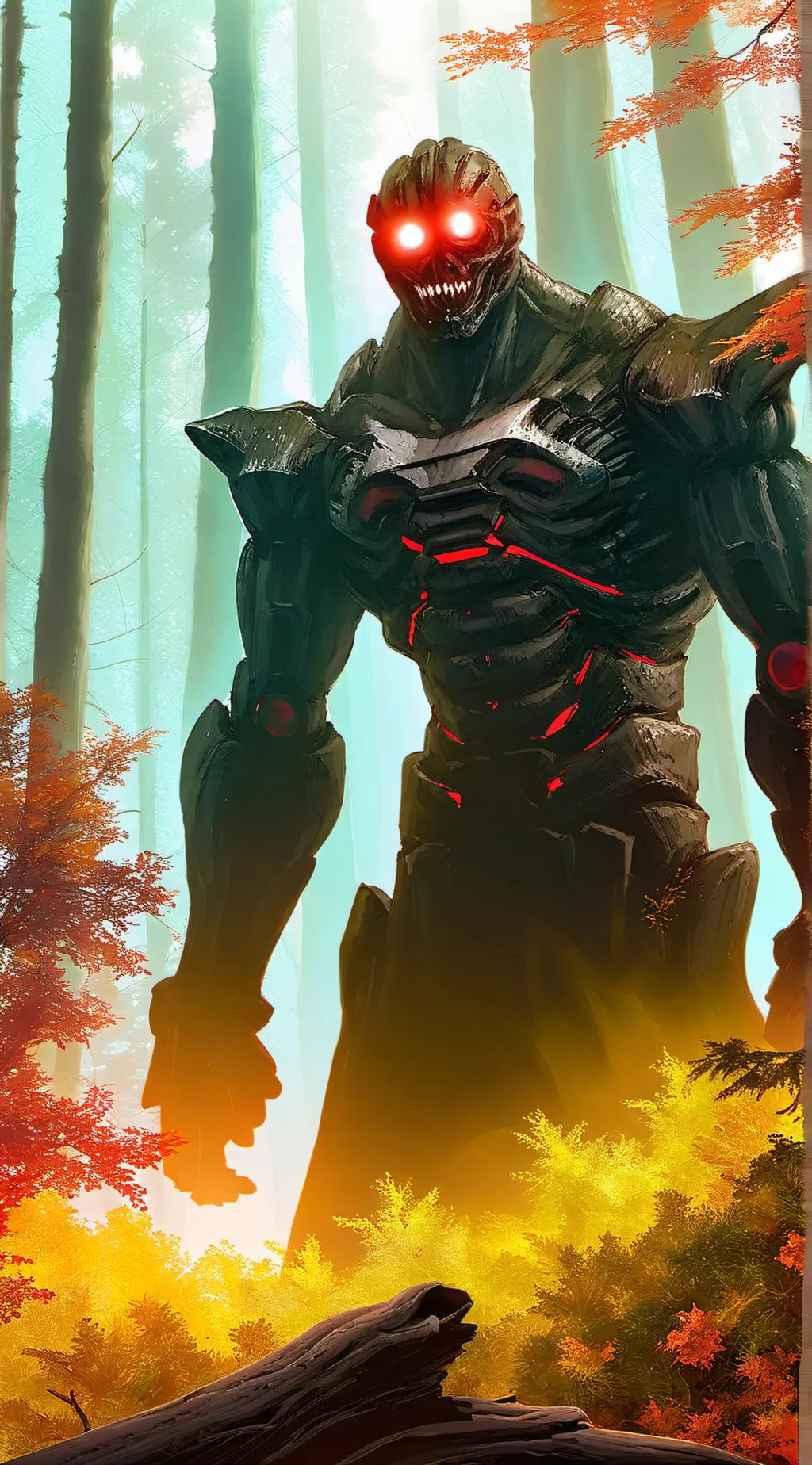 ai character: robot of death.  background