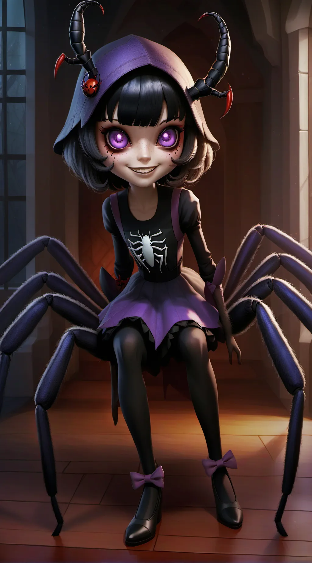 ai character: Mrs spider background