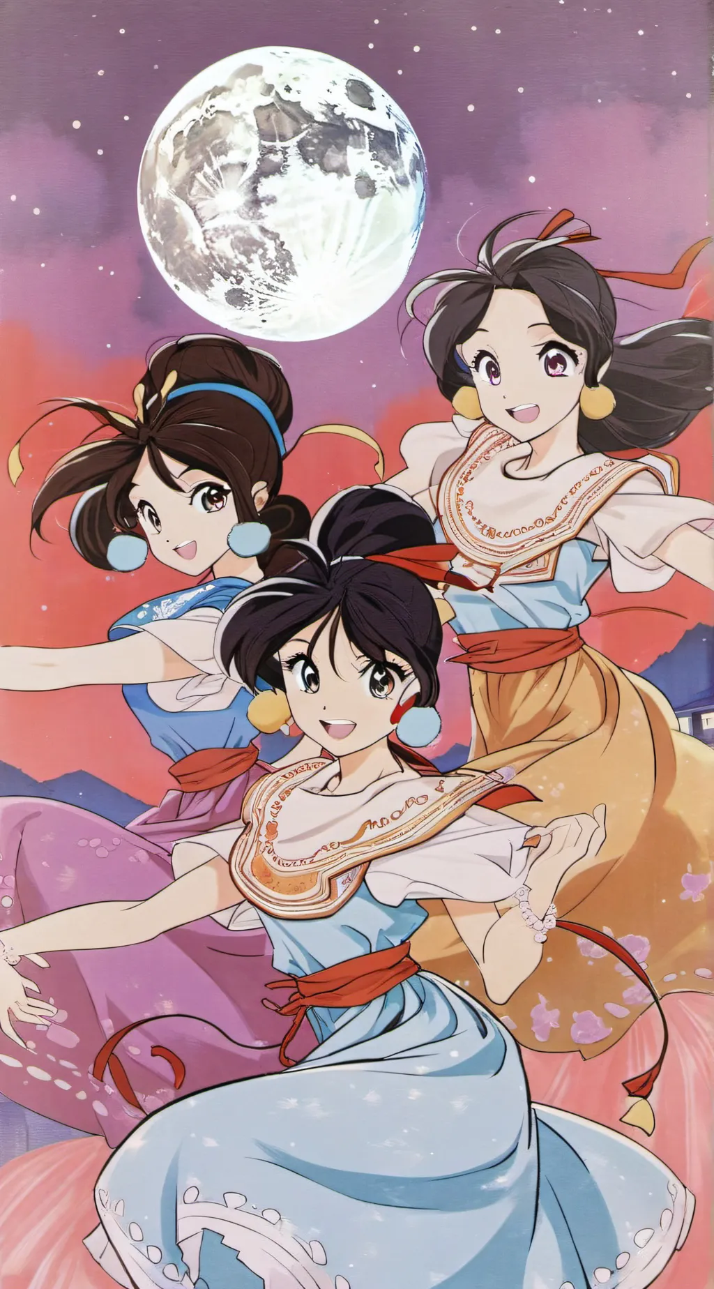 ai character: Moonlight sisters background