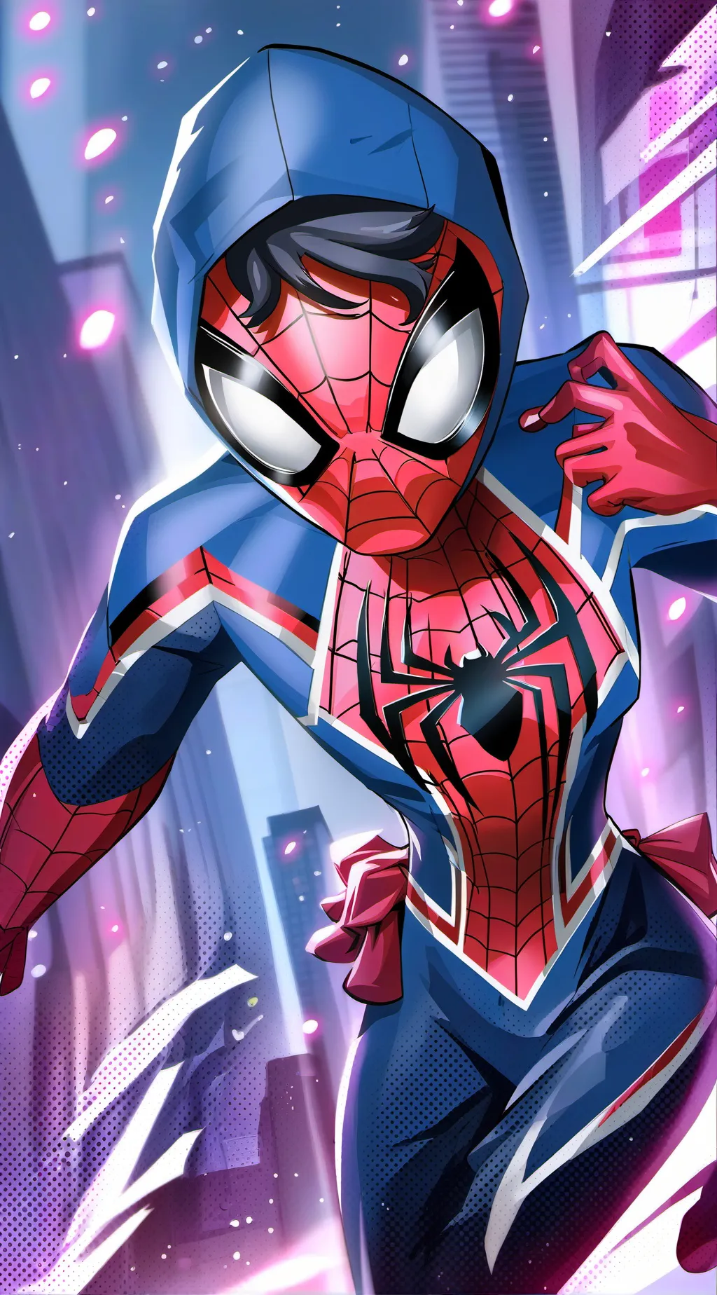 ai character: SPIDER GIRL background