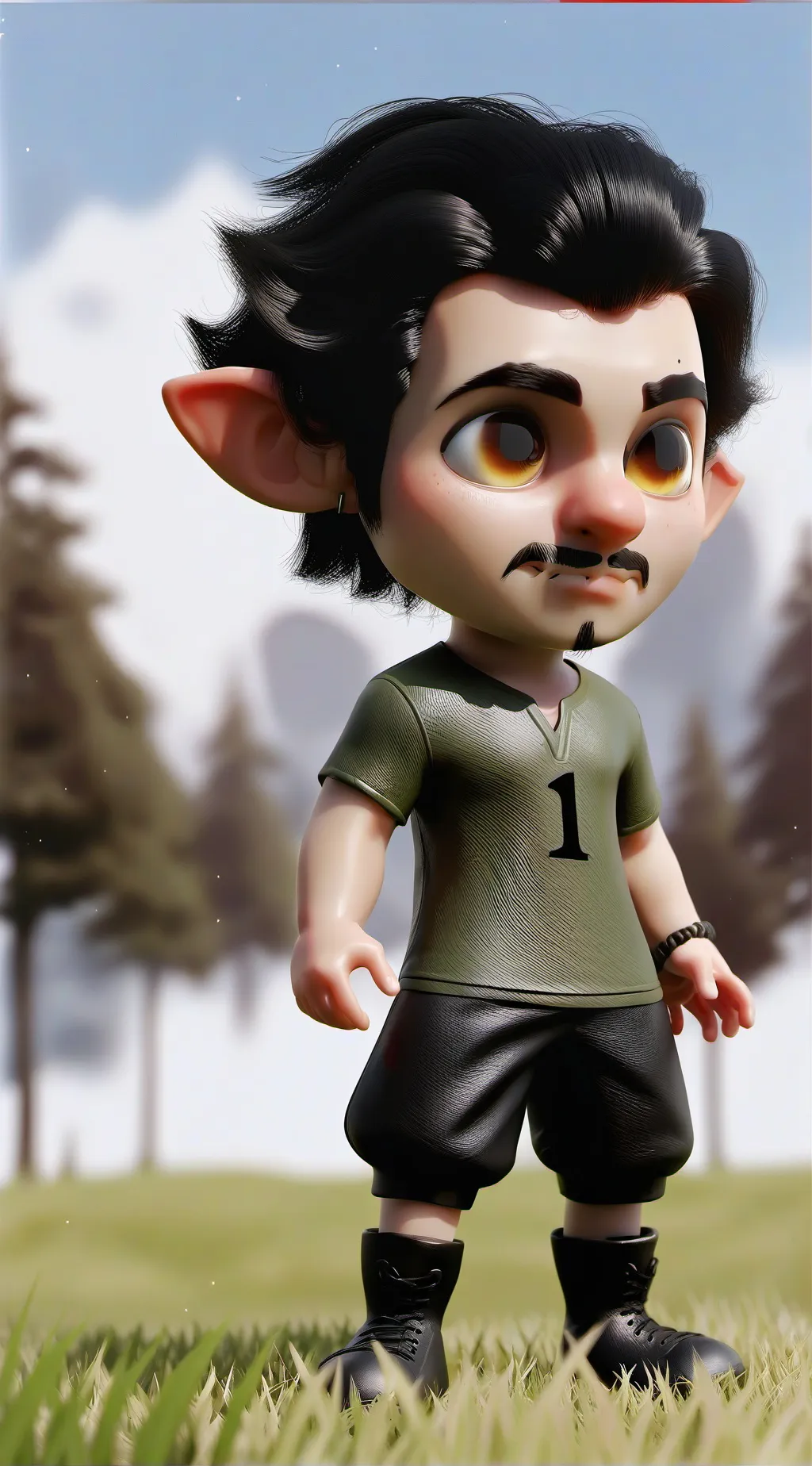 ai character: Touch grass background