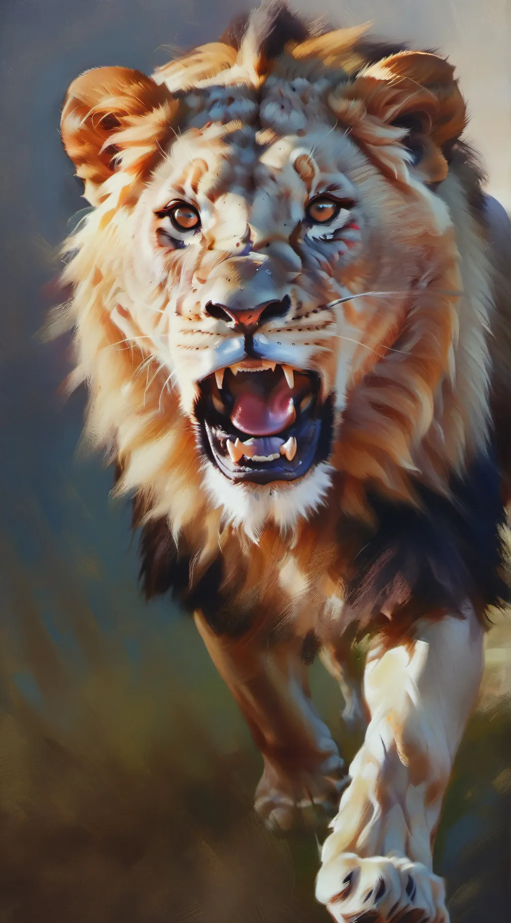 ai character: lion background