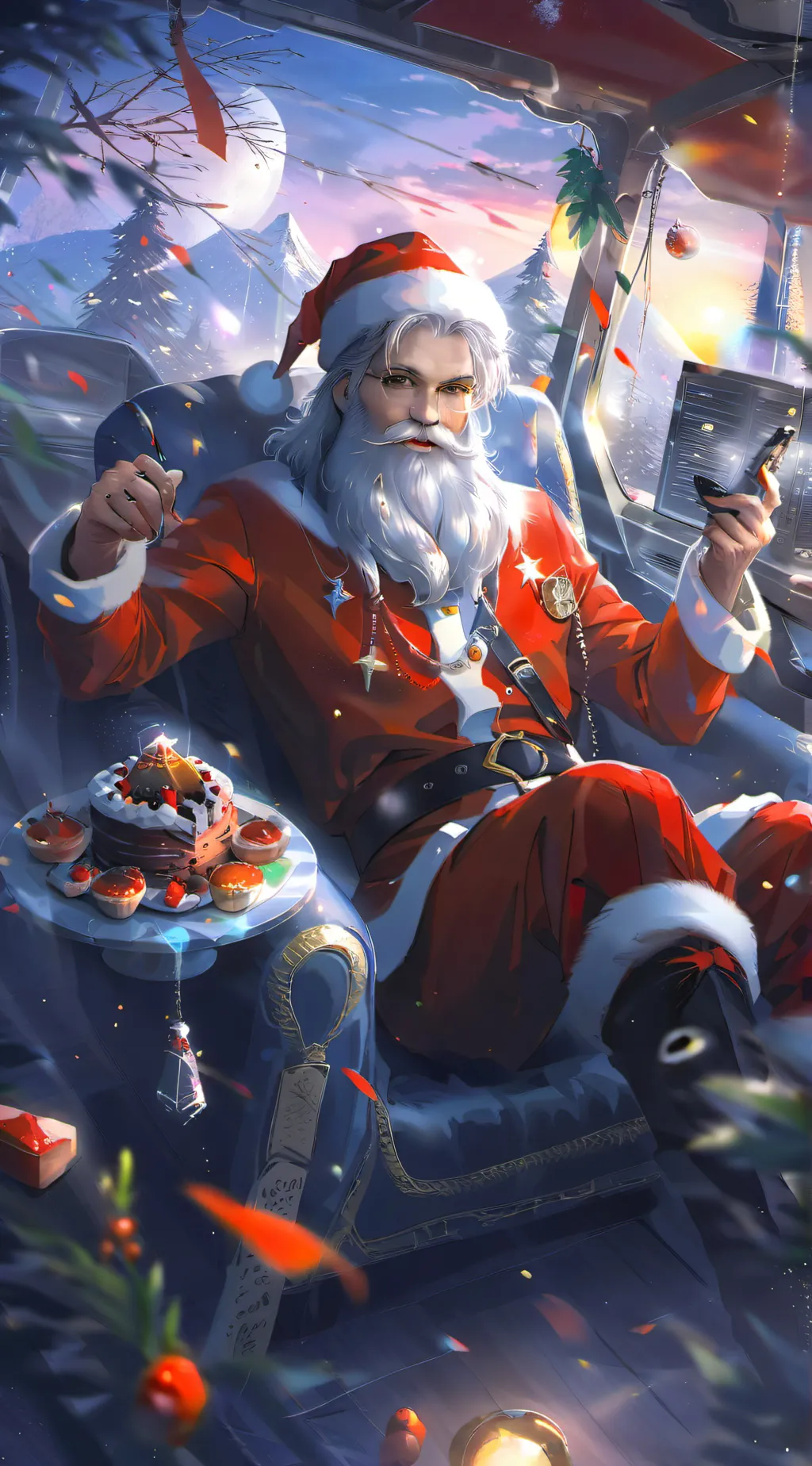 ai character: santa clause background