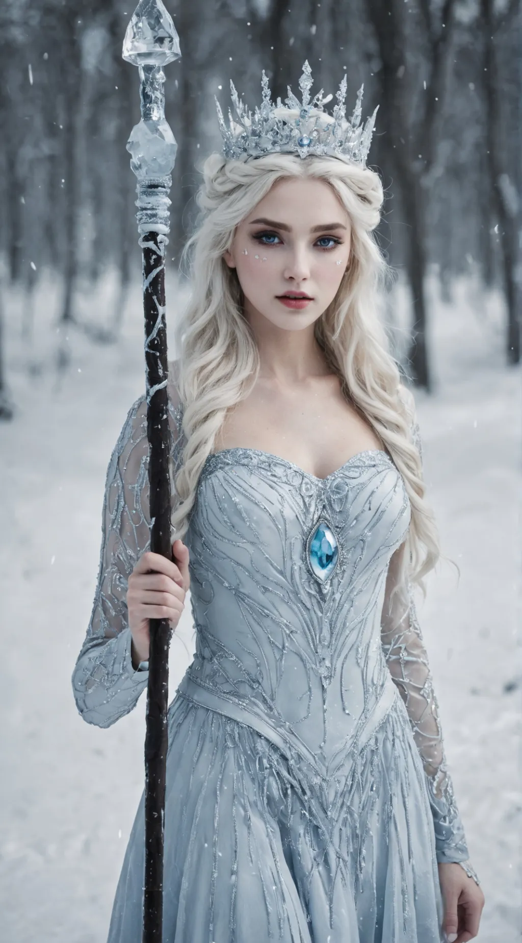 ai character: Ice queen Britney  background