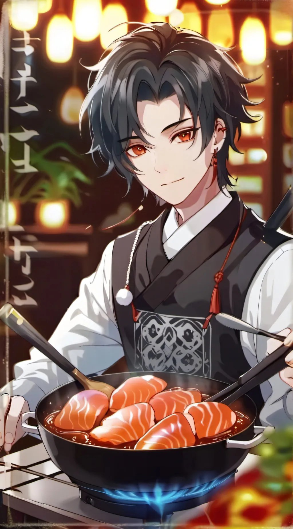 ai character: kny demon slayer  background