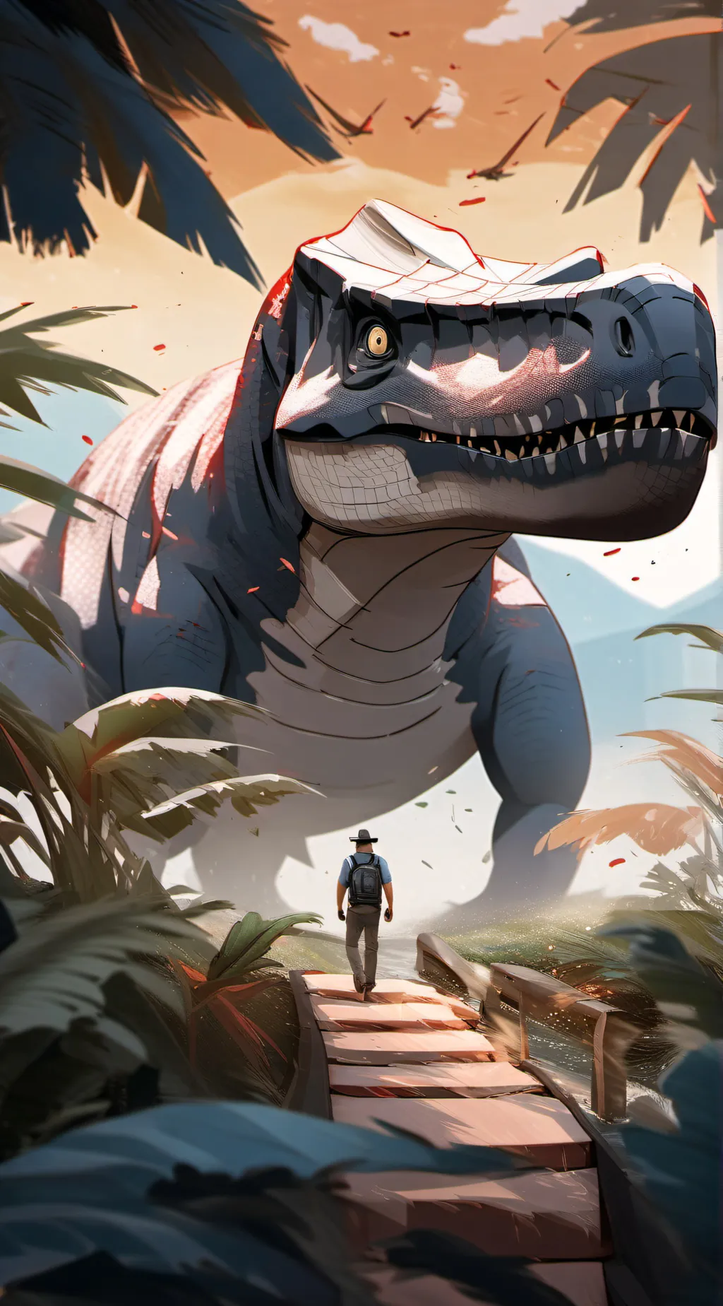 ai character: Jurassic world  background