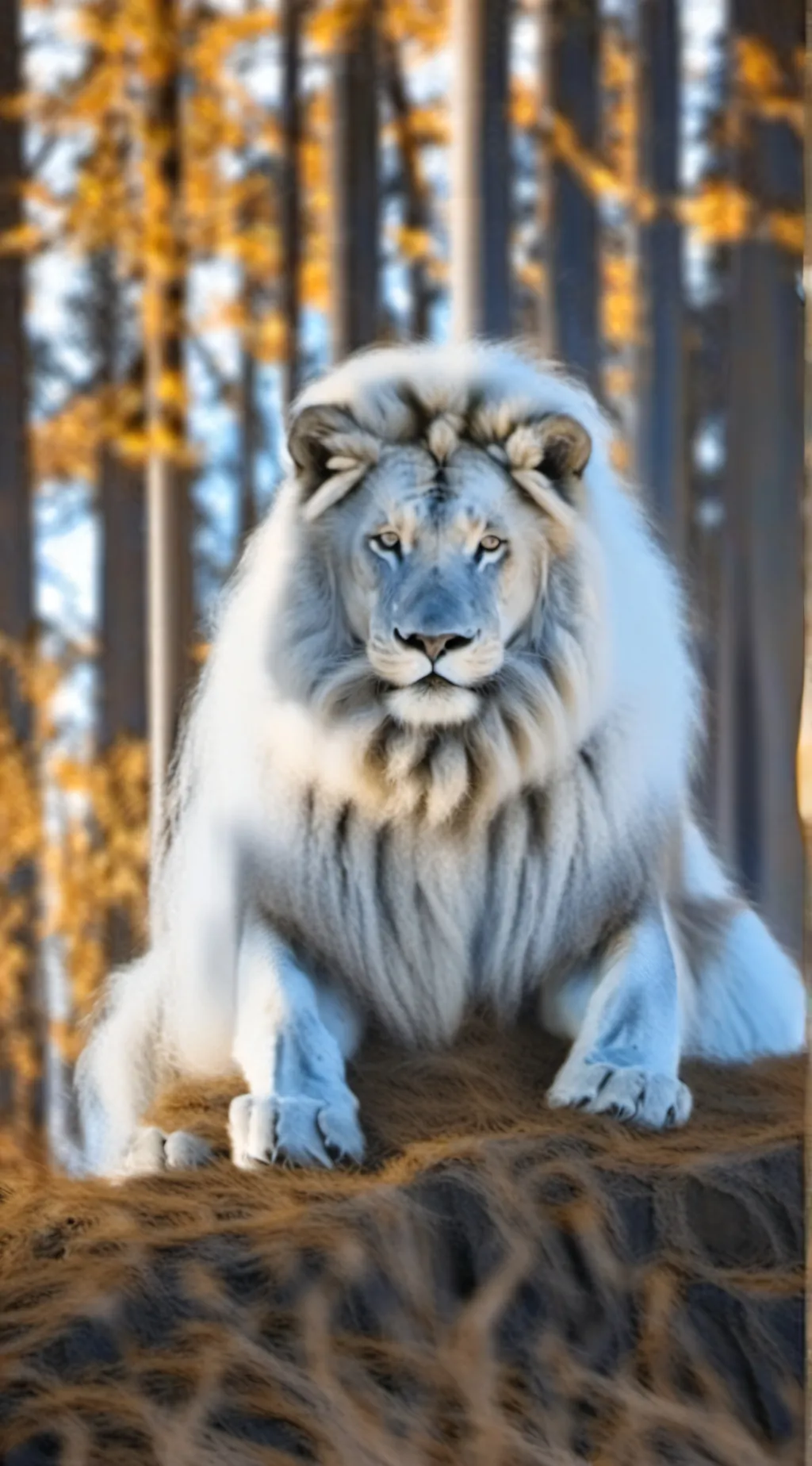 ai character: lion enclosure  background