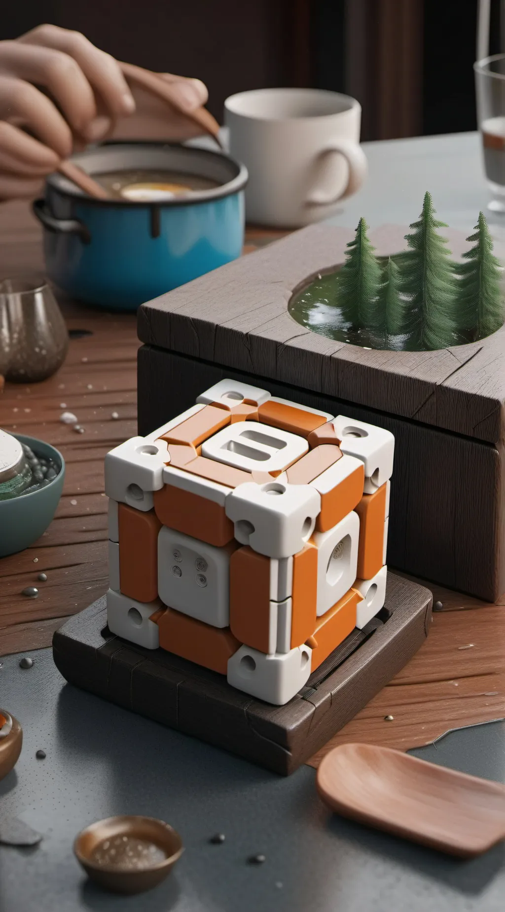 ai character: Cubes dumb show background