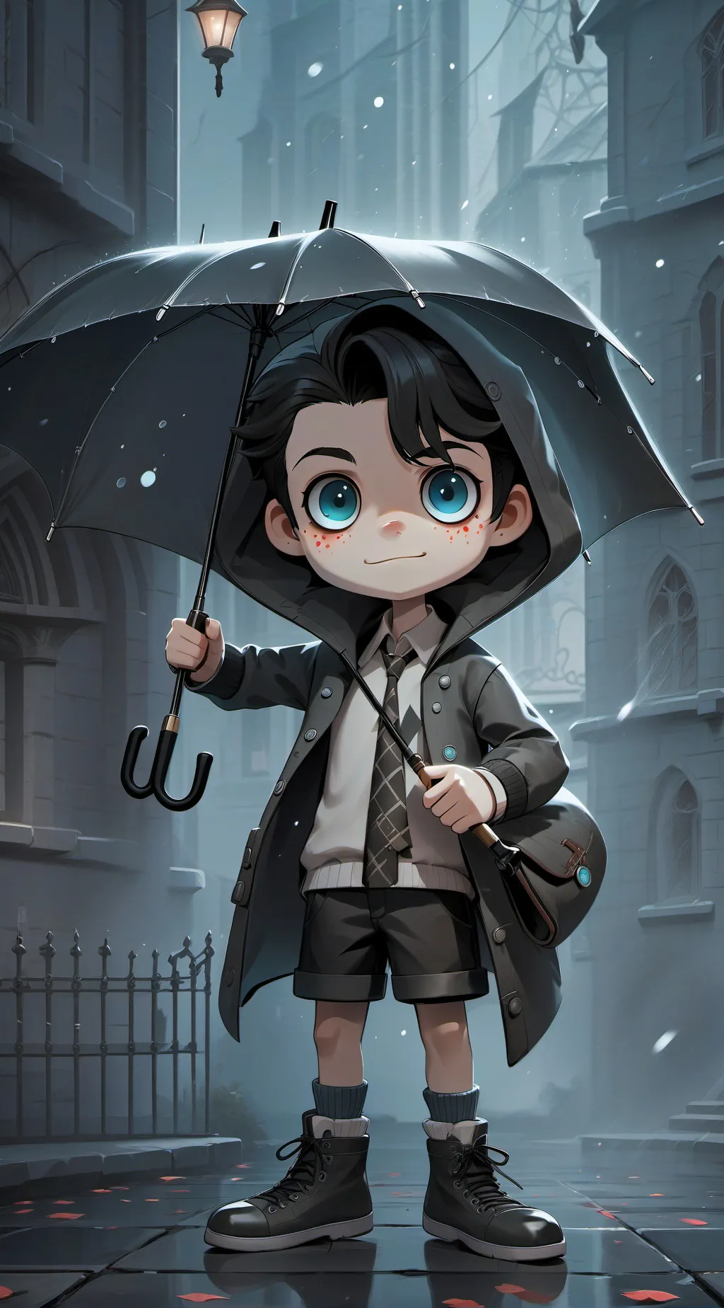 ai character: puppet boy background