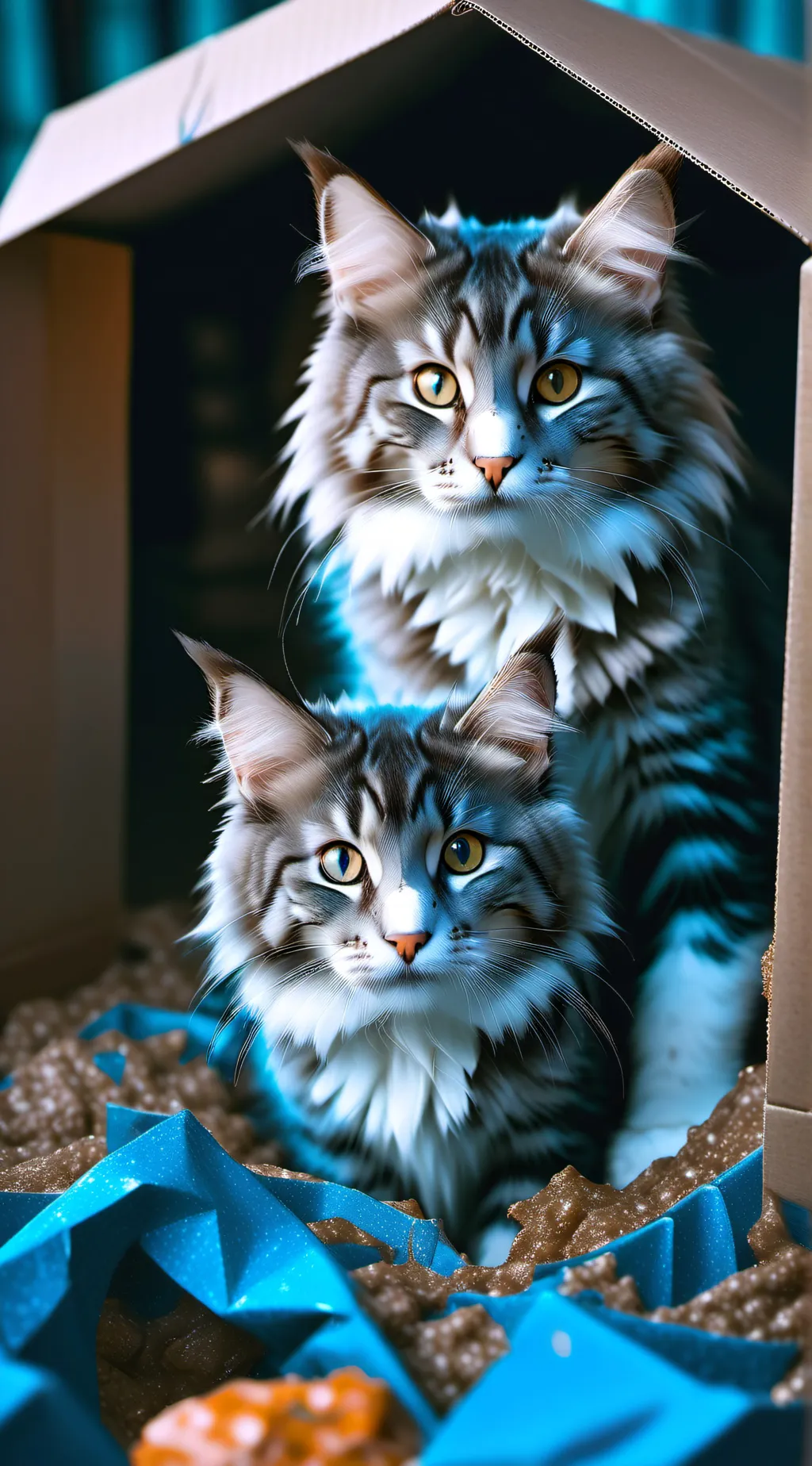 ai character: Familia de gatos background