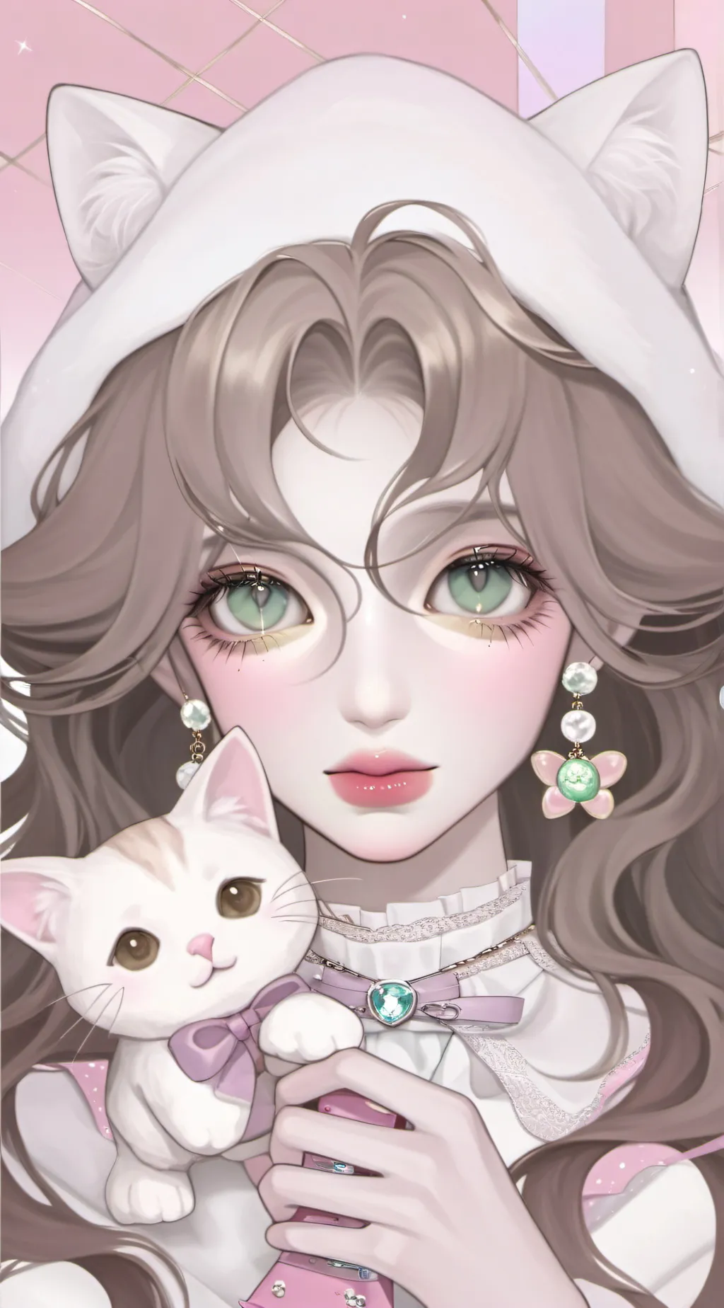 ai character: cat girlfriend background