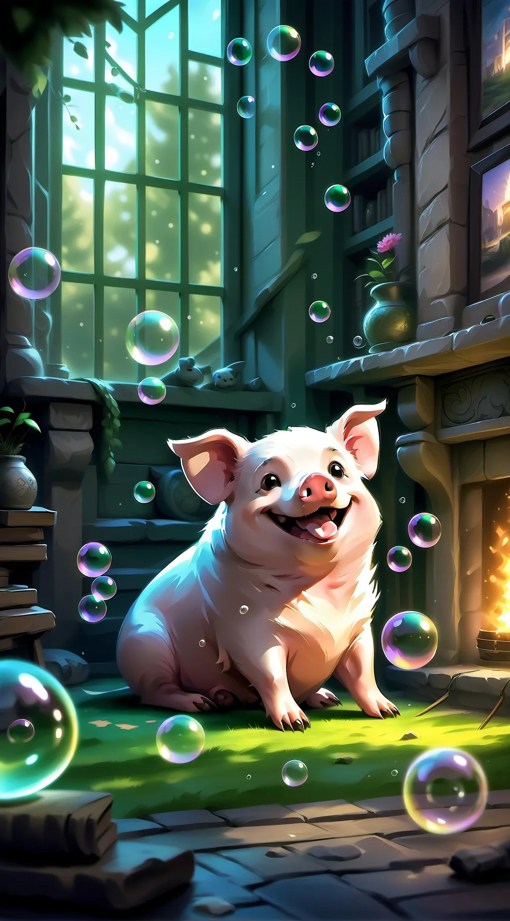 ai character: smiling critters  background