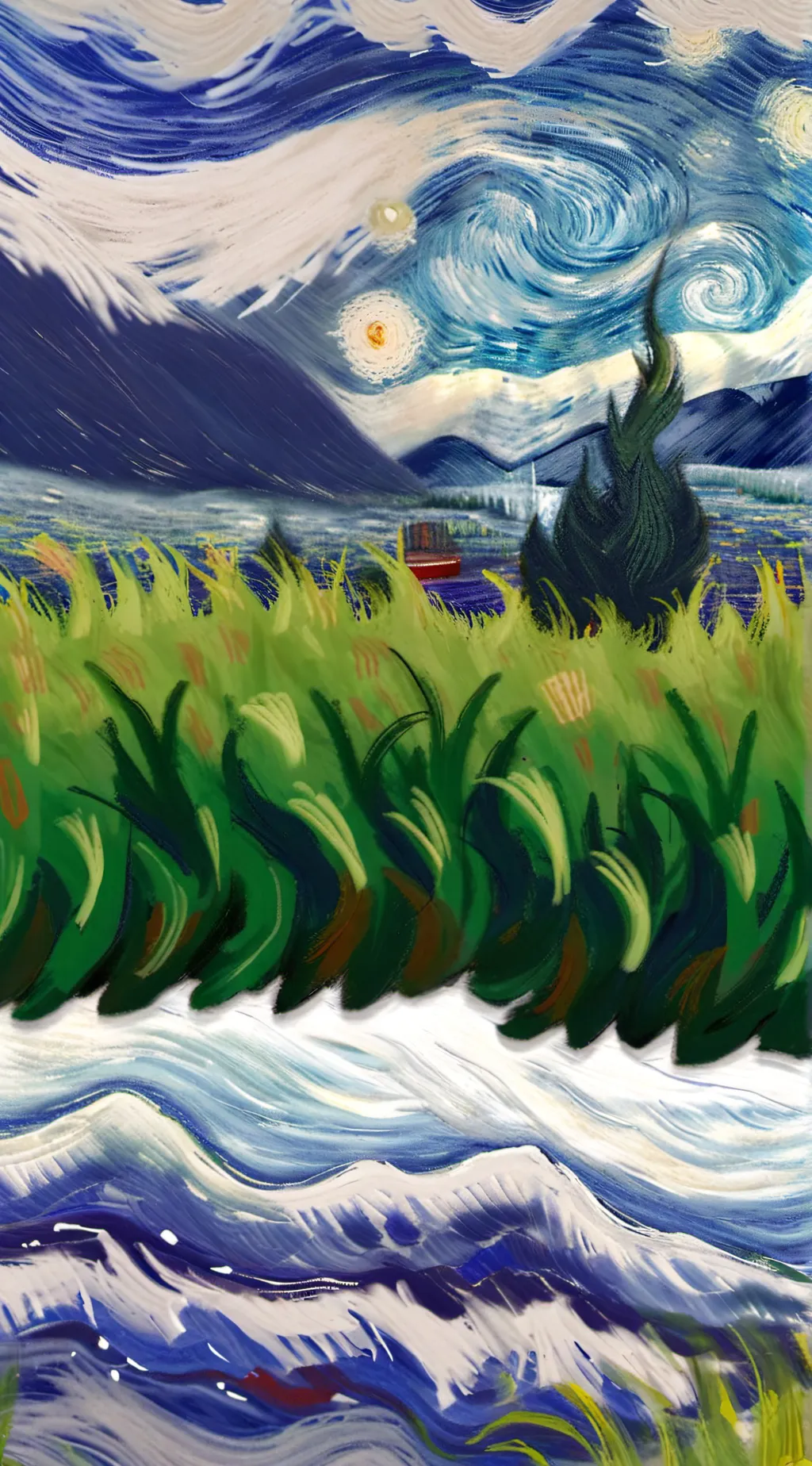 ai character: Reverse grass background