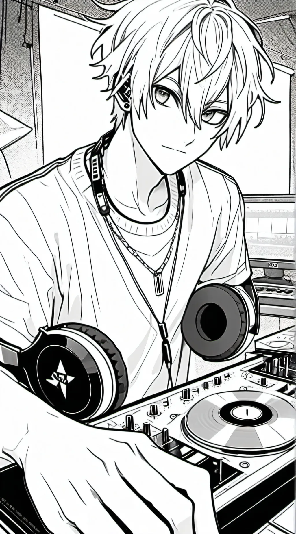 ai character: DJ cook  background