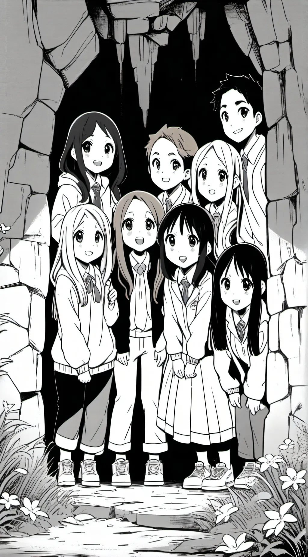 ai character: Horror field trip background