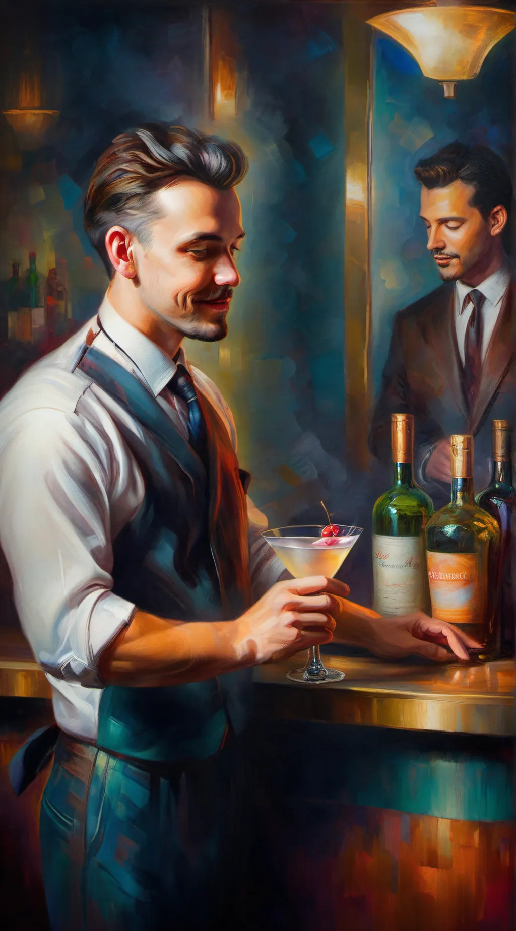 ai character: A naked shower background