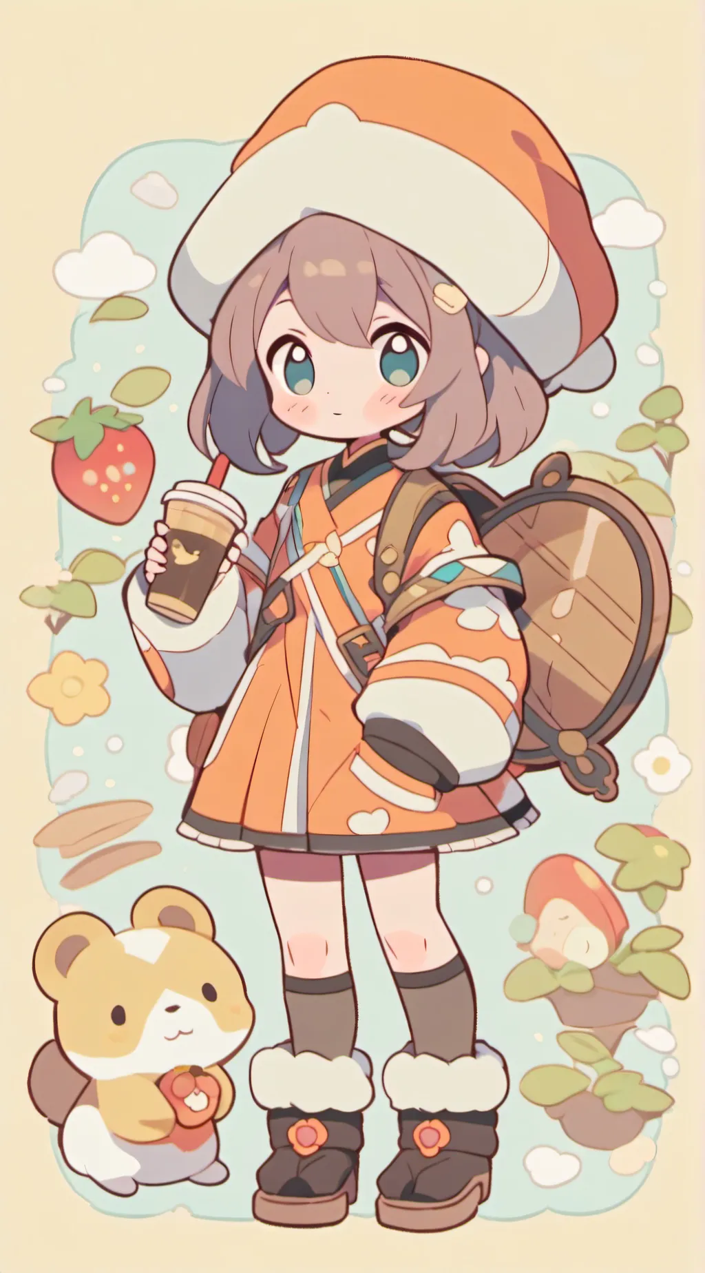 ai character: Stuffed animals background