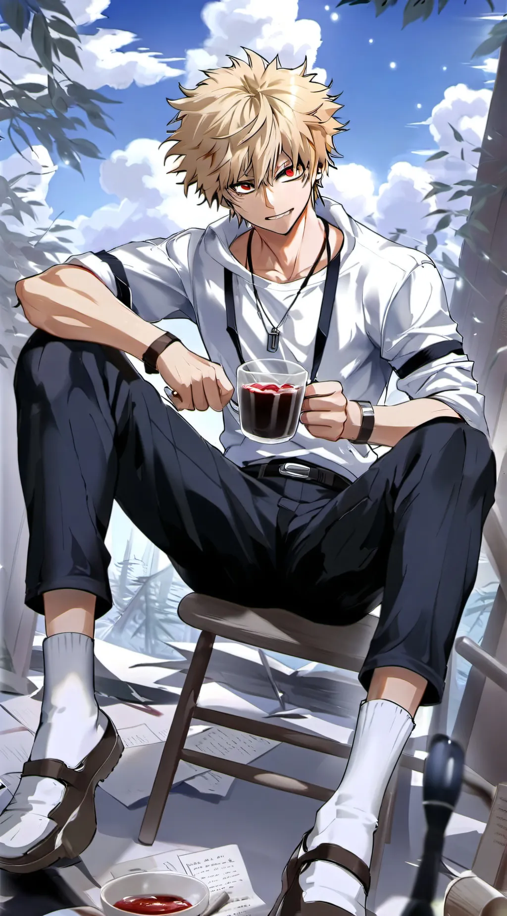 ai character: Katsuki Bakugo background