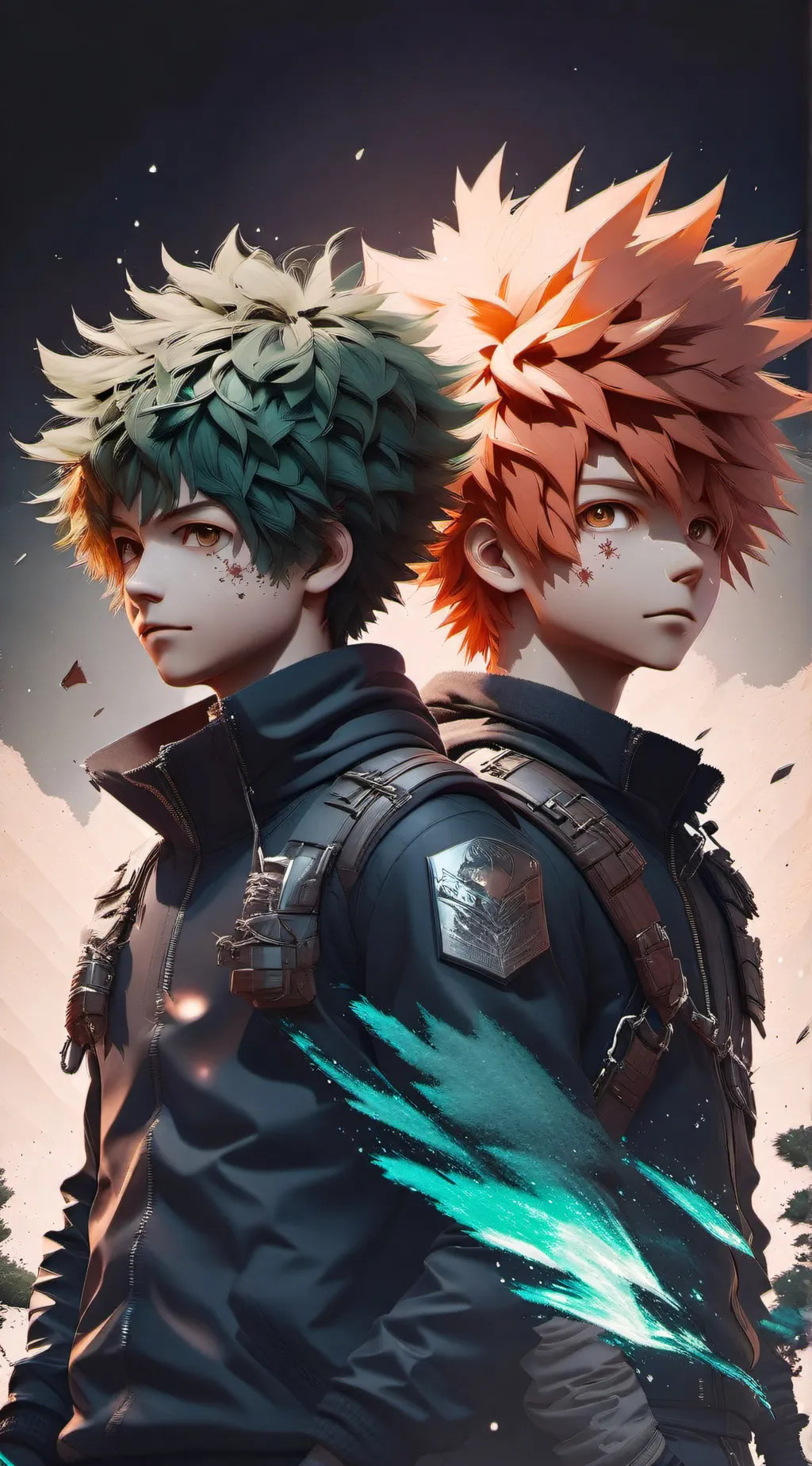 ai character: Deku and bakugo background