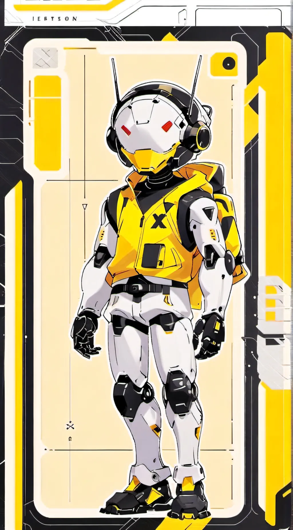 ai character: robot x  background