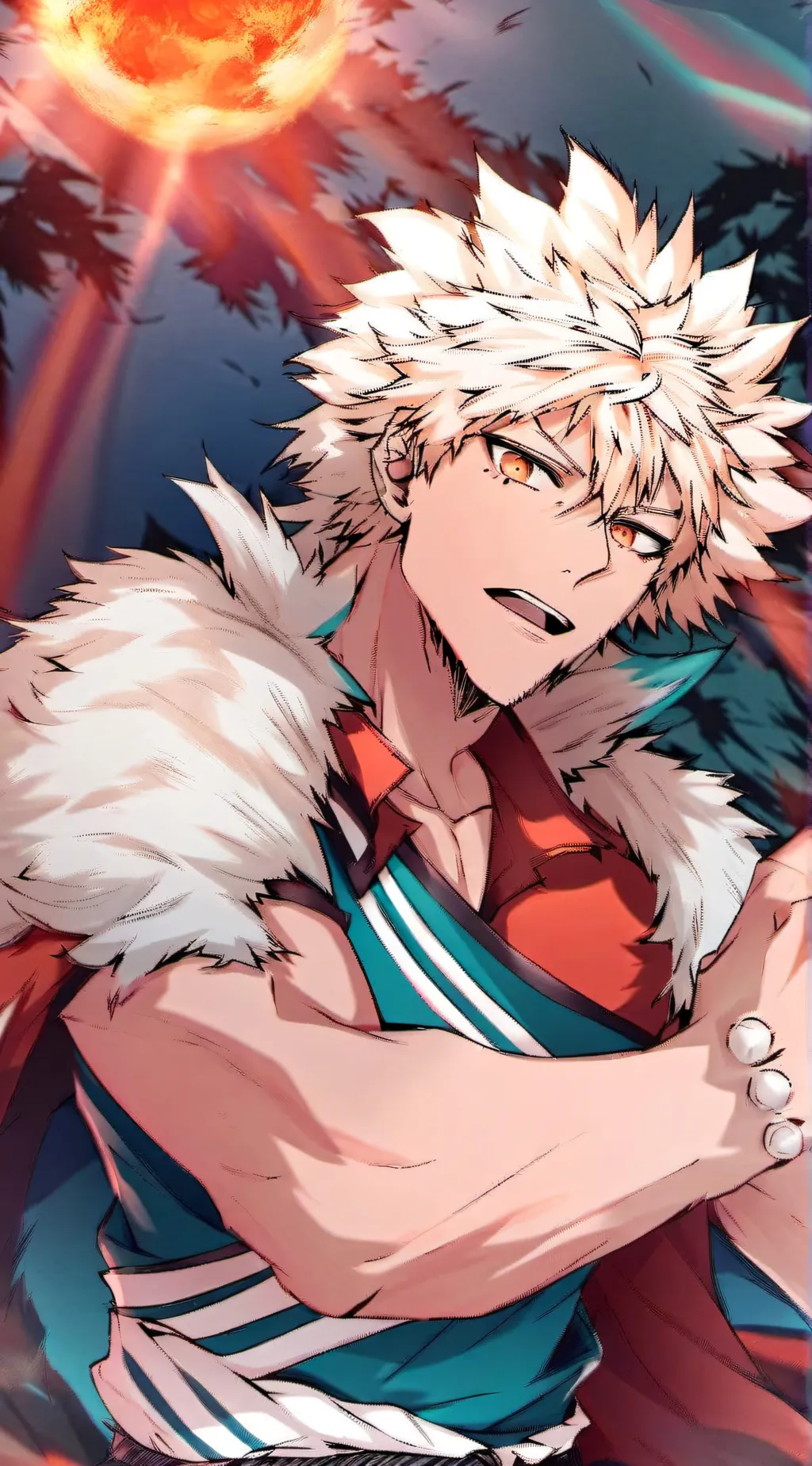 ai character: Fantasy Bakugo AU background