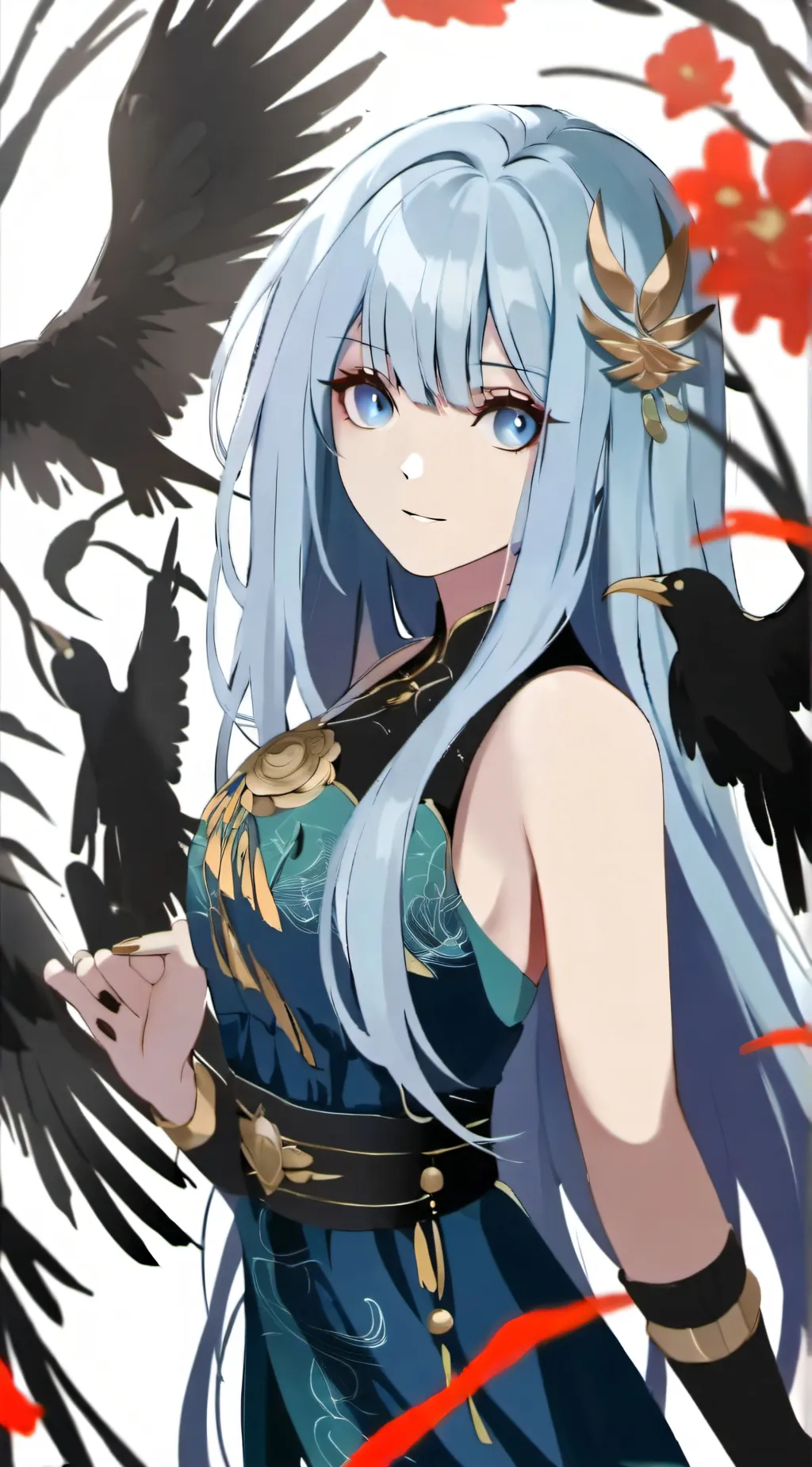 ai character: Phoenix queen  background