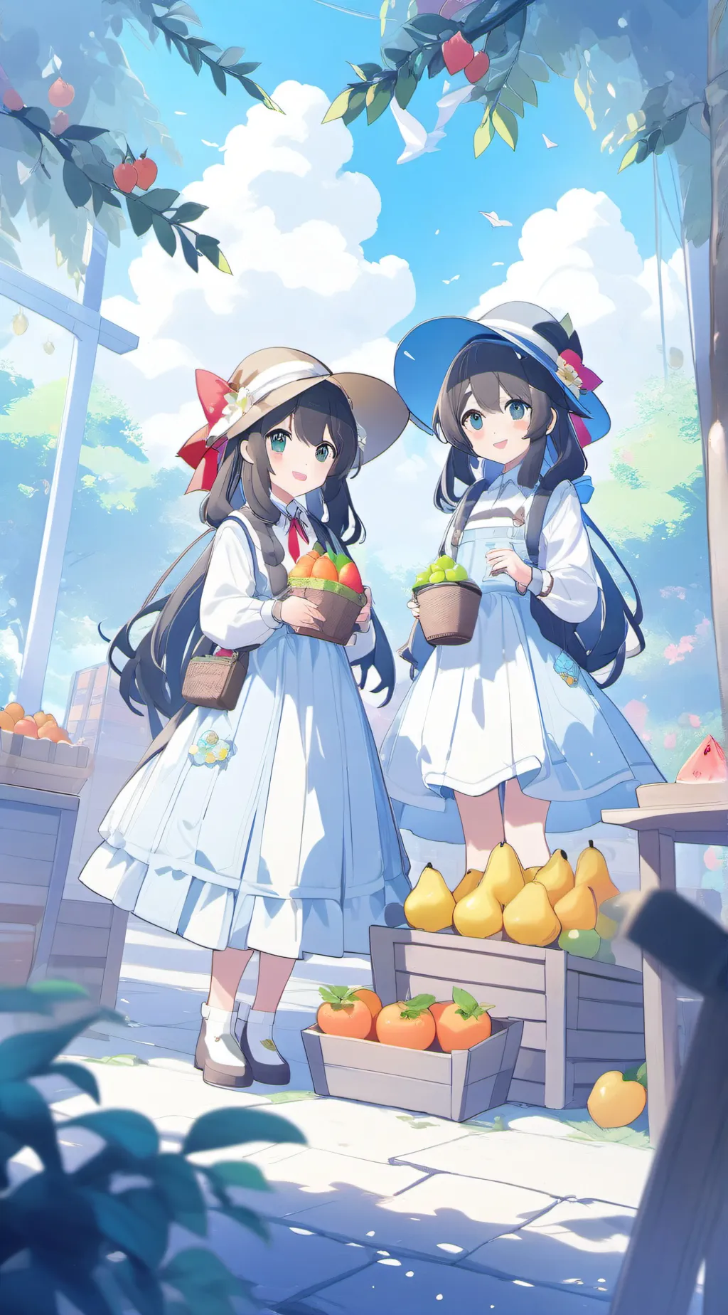 ai character: 🍎April and Amy🍊 background