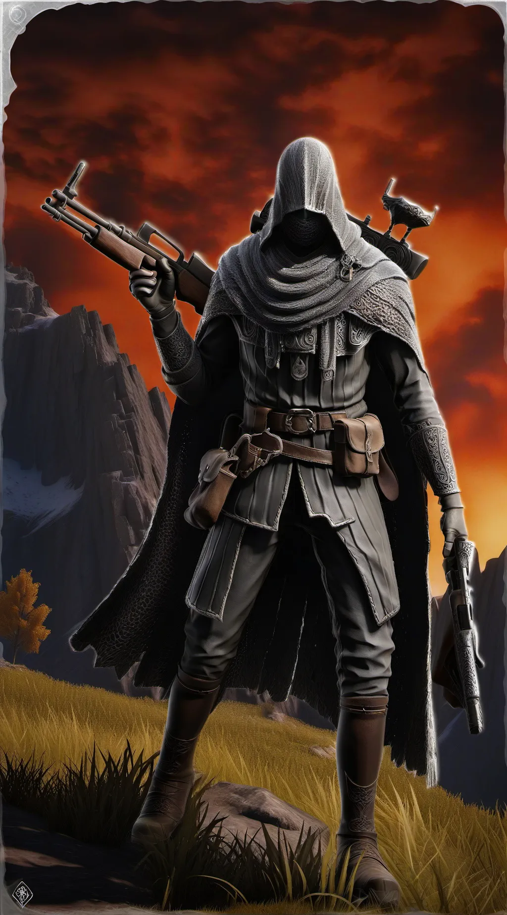 ai character: mysterious shadow background