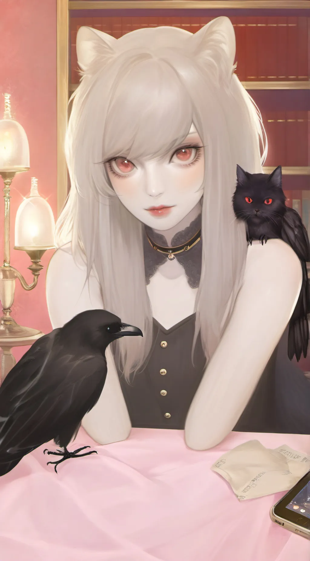 ai character: vampire princess  background