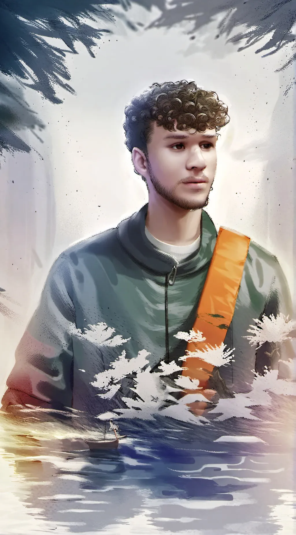 ai character: Jmancurly  background