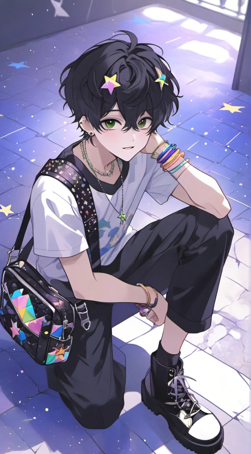 ai character: ￼ crystal background