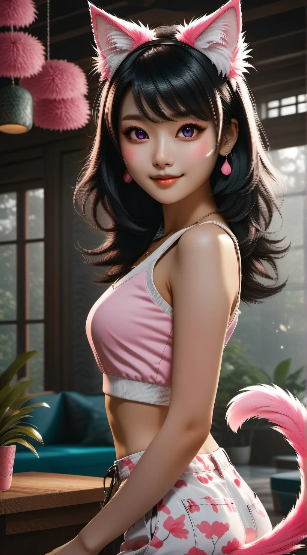 ai character: Flamingo Feline Sp background