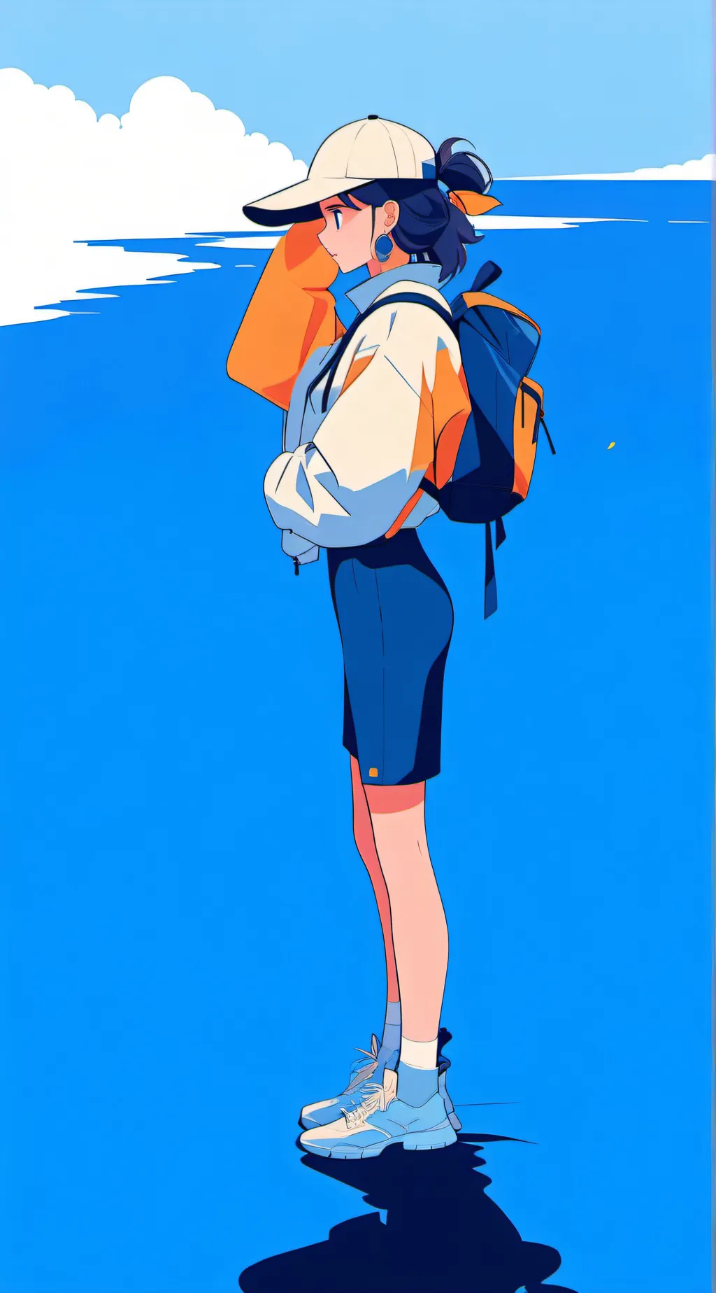 ai character: sea background