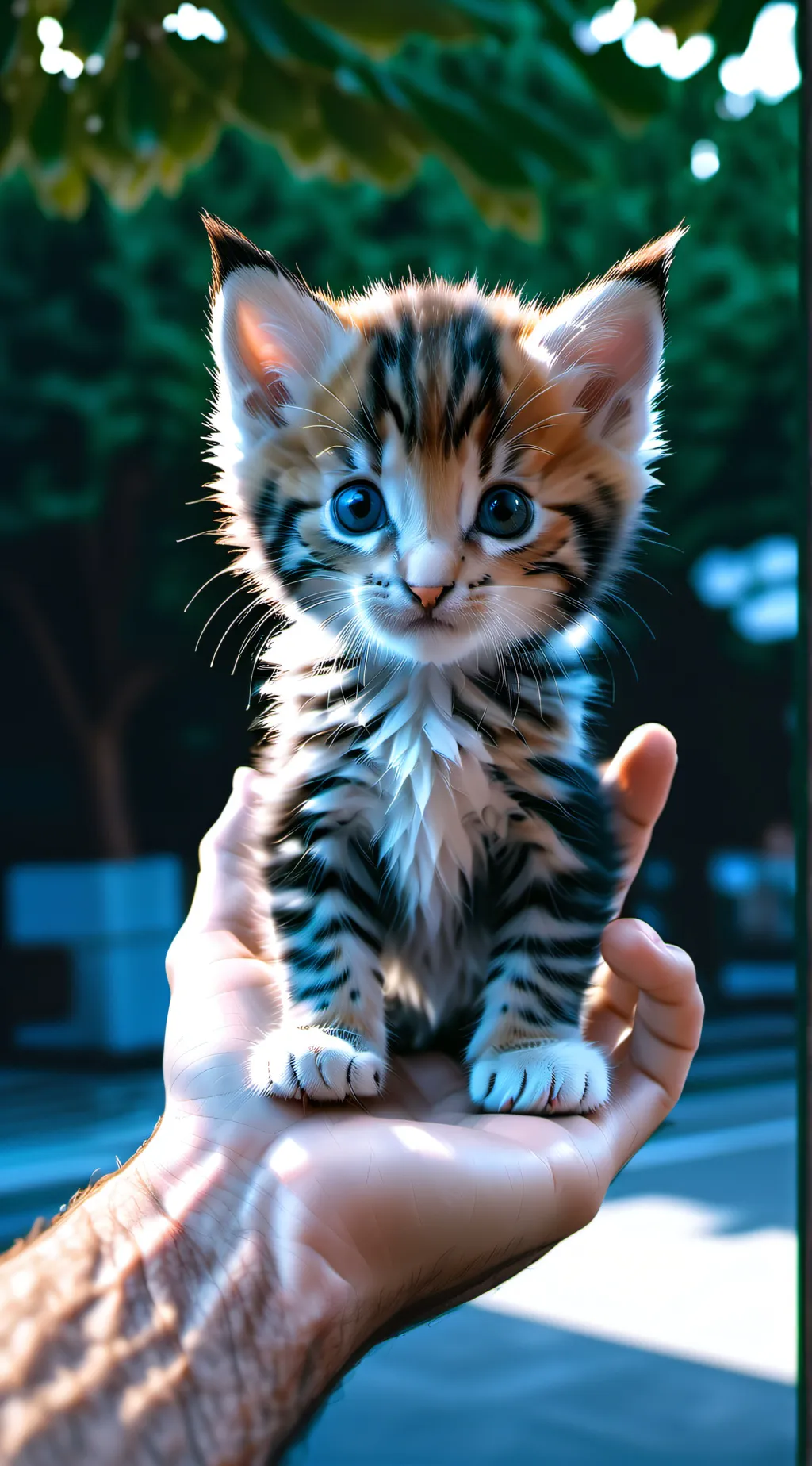 ai character: Smallest kitten background