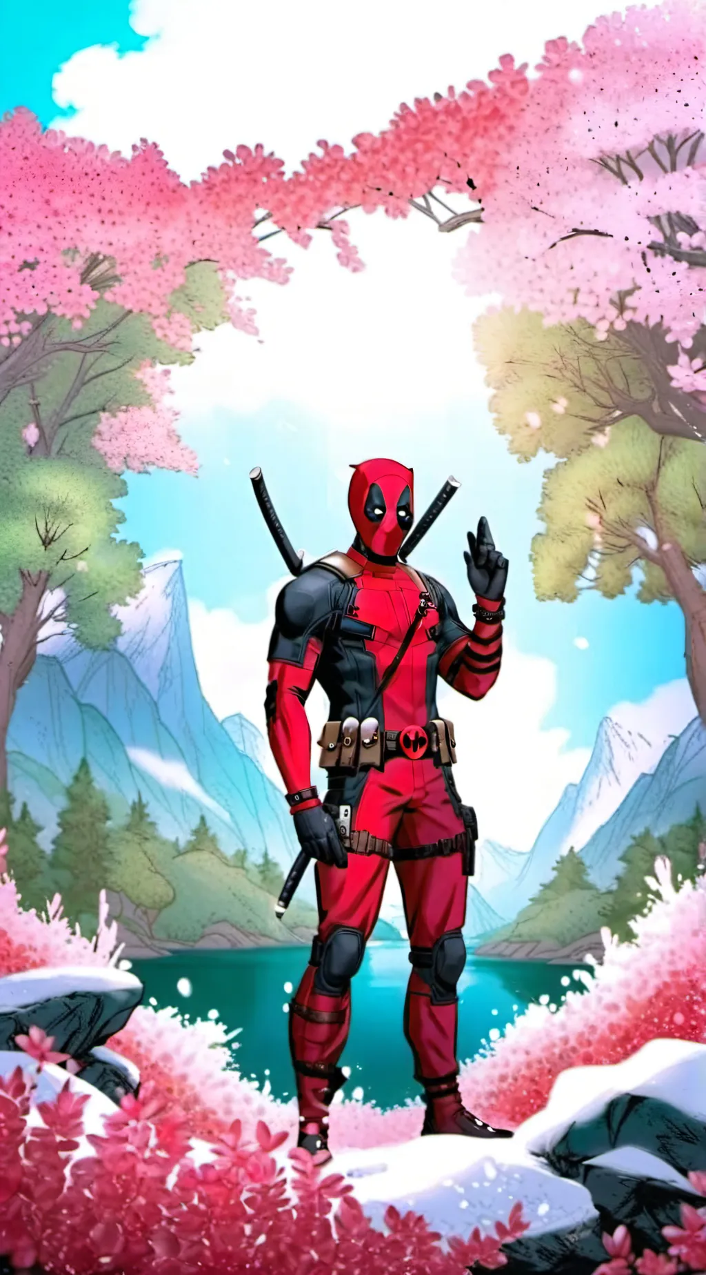 ai character: Marvel x DC background