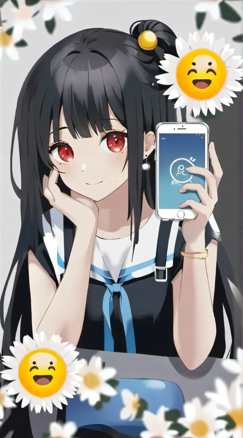 ai character: ~emojis~ background