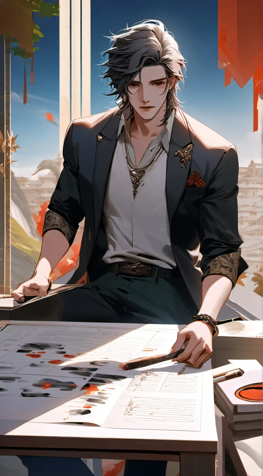 ai character: •Hayden• background