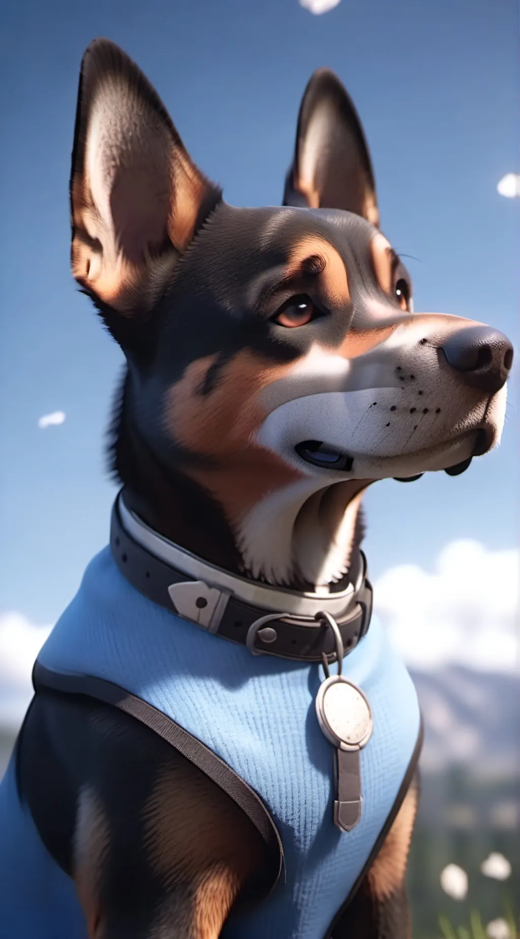 ai character: U pregnant dog background