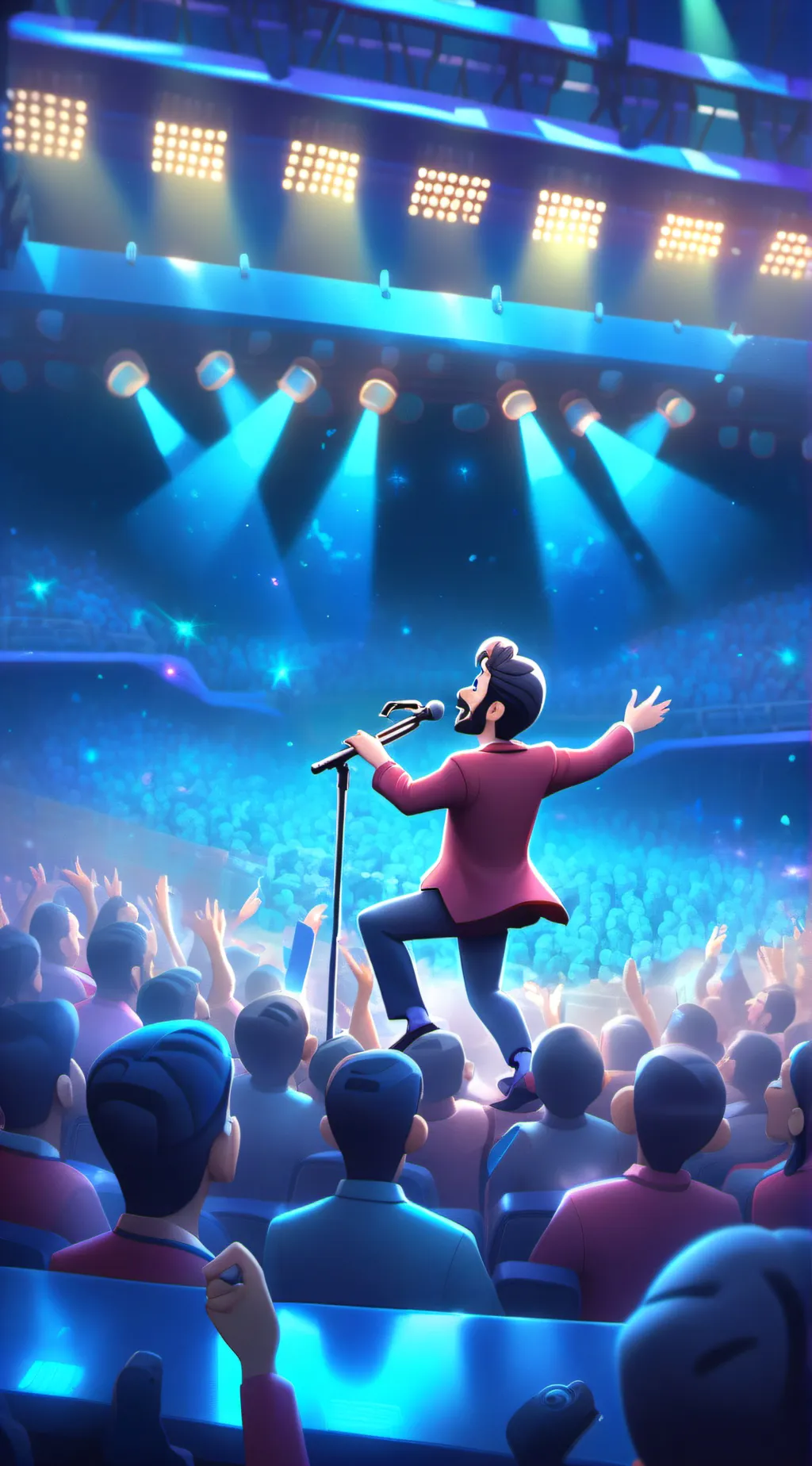 ai character: 🎤🪩🎸🥁🎻 background