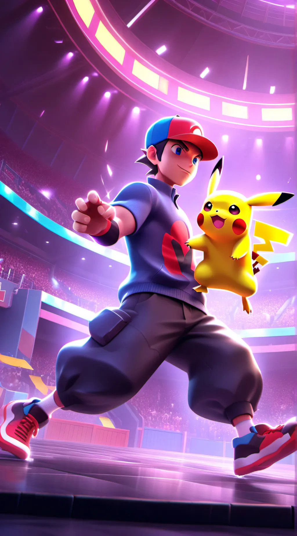 ai character: Ash katchem  background