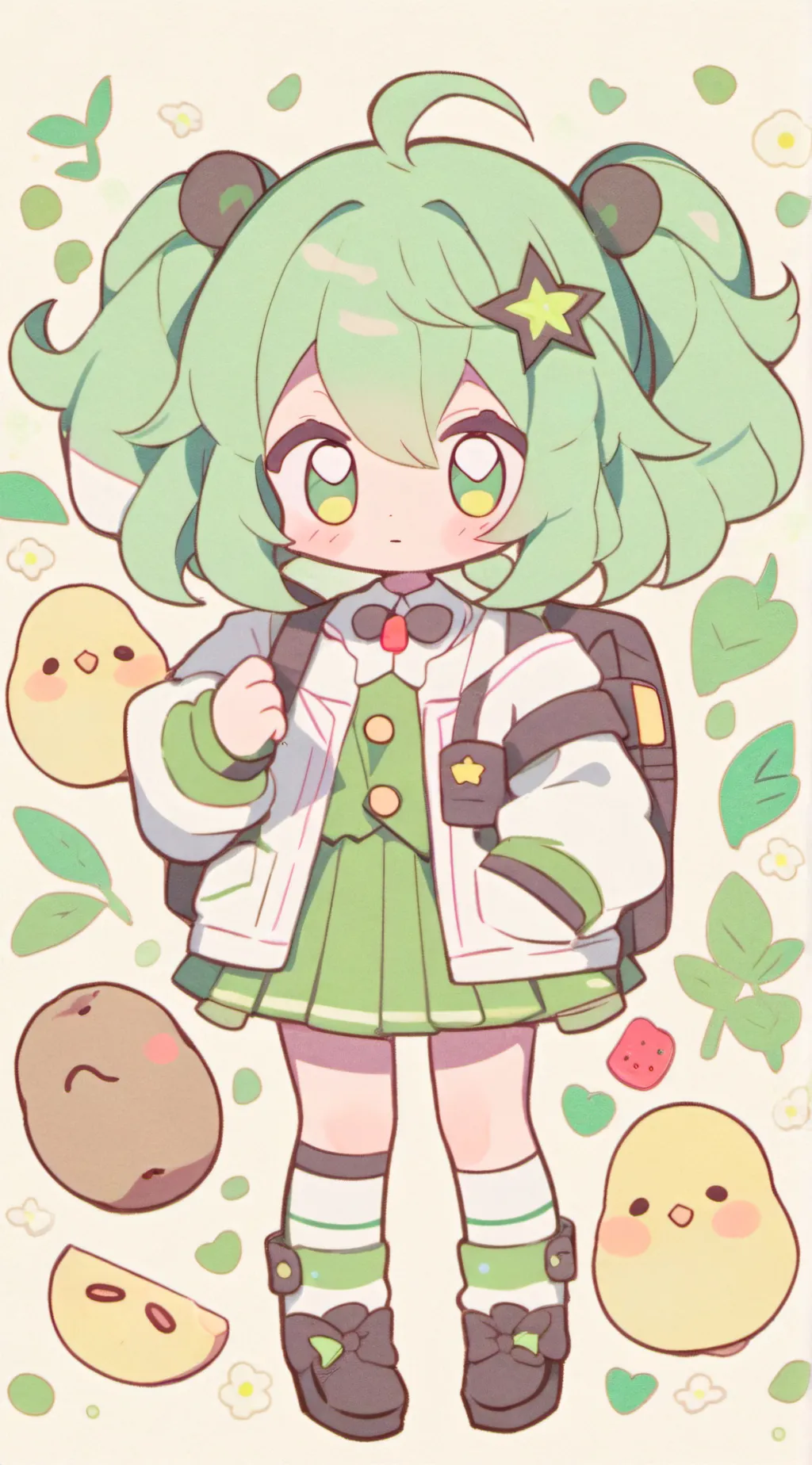 ai character: potato meme background