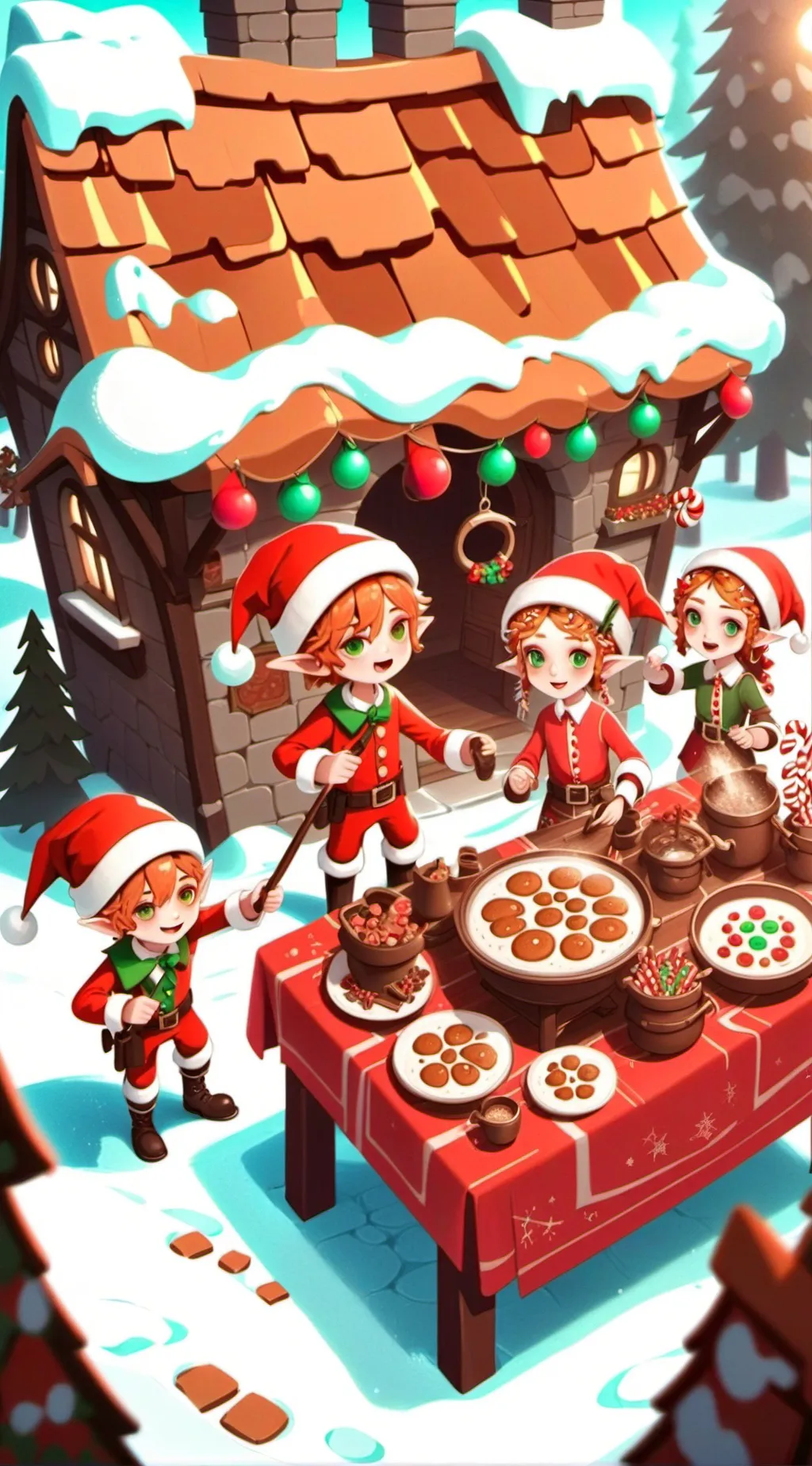 ai character: Santa’s Village background