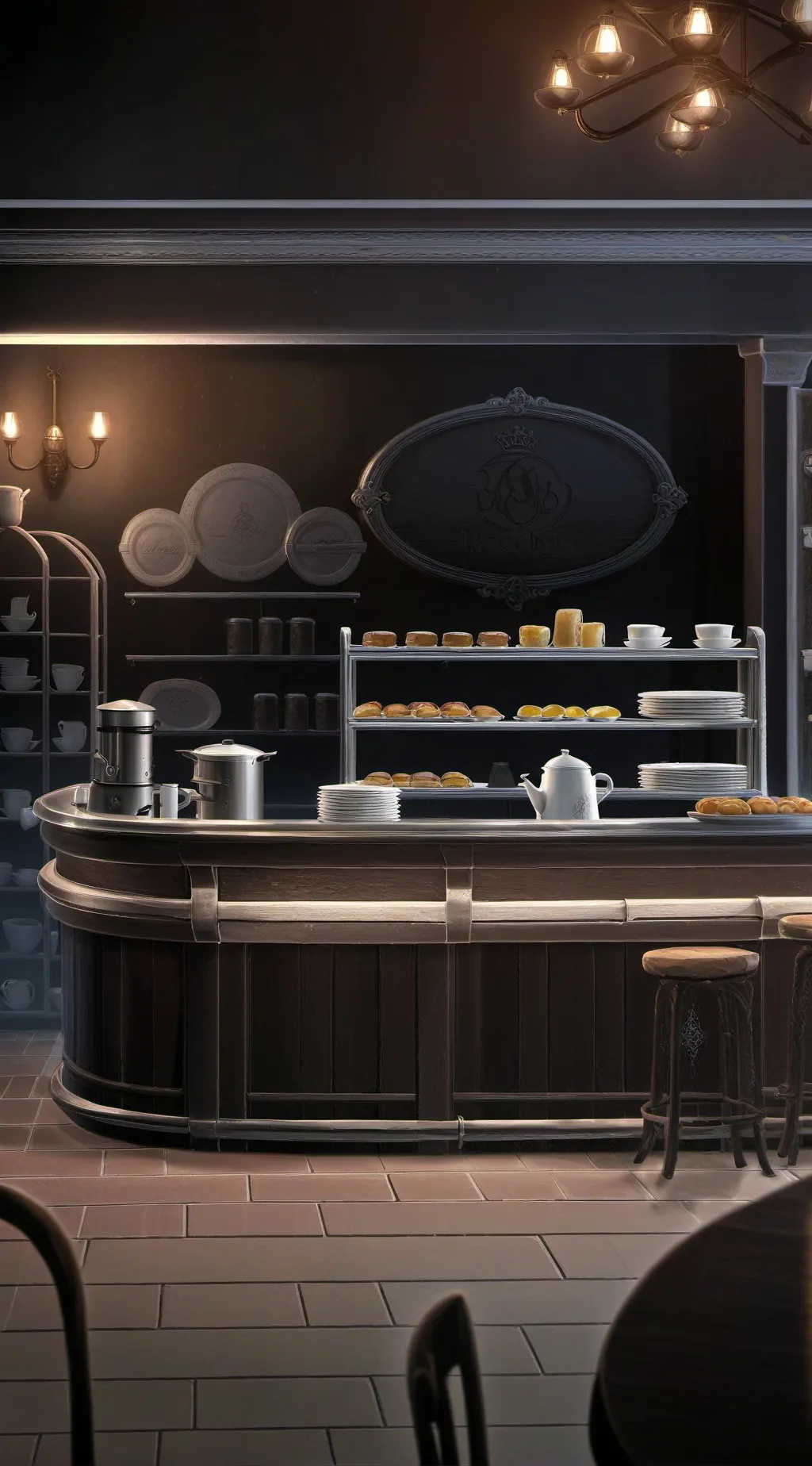 ai character: cafè background