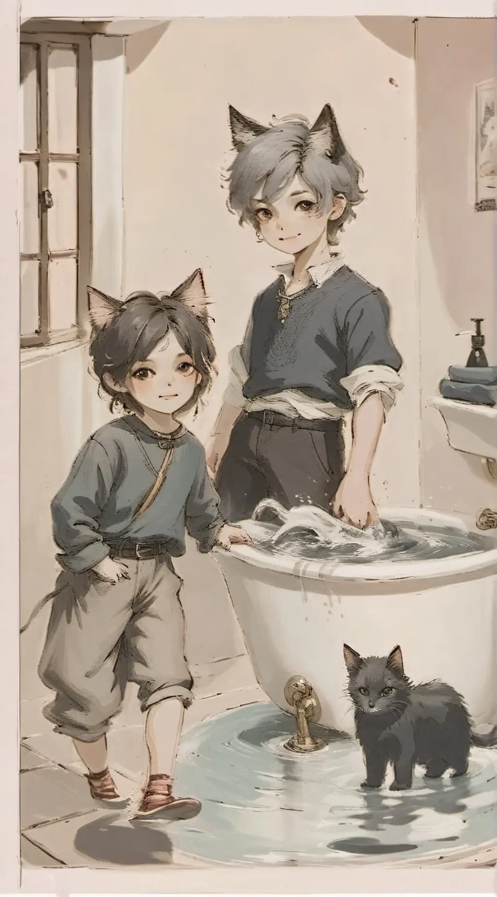 ai character: wenda and gray background