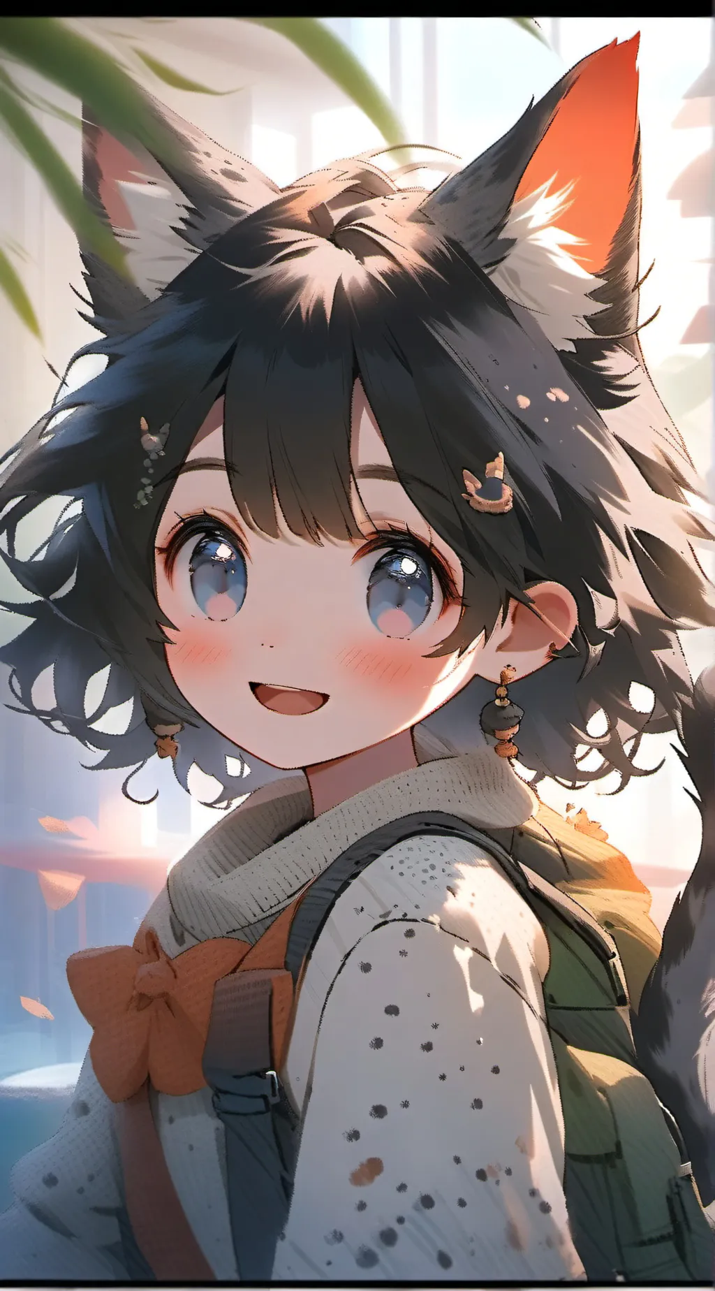 ai character: Whiskers Whimsy background