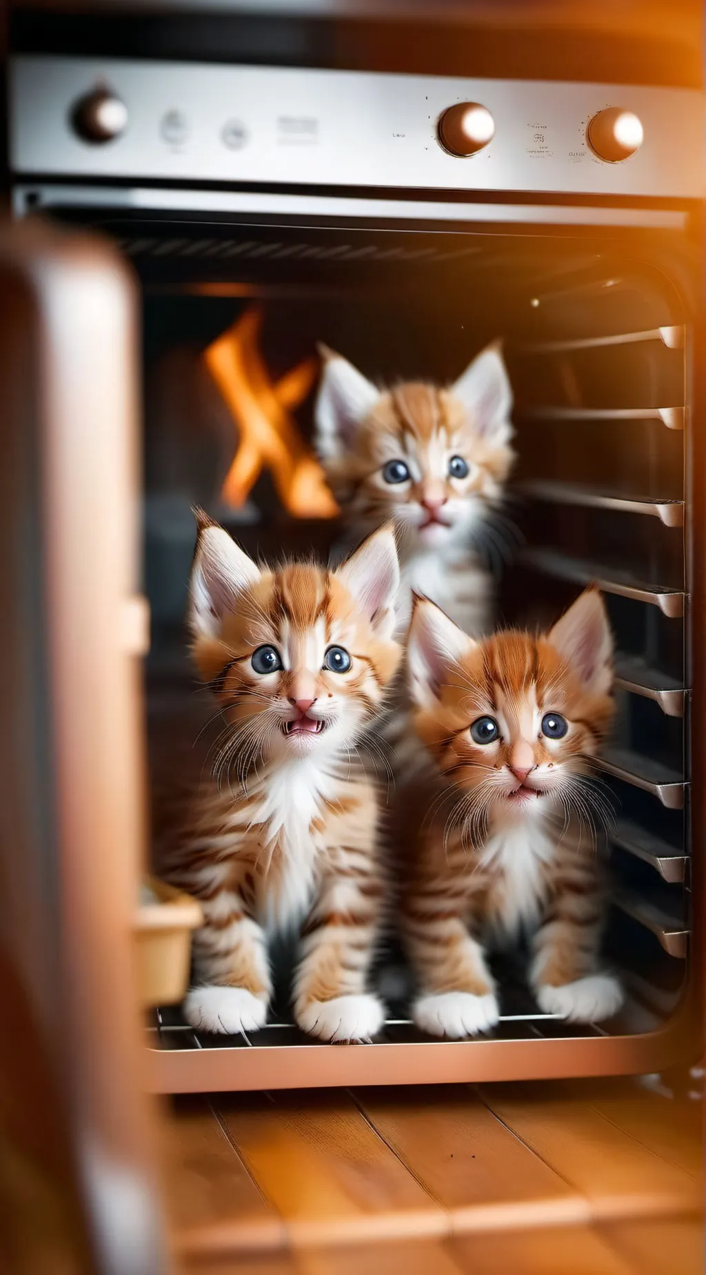 ai character: Oven kittens background