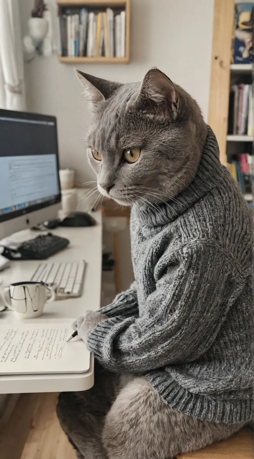 ai character: grey background