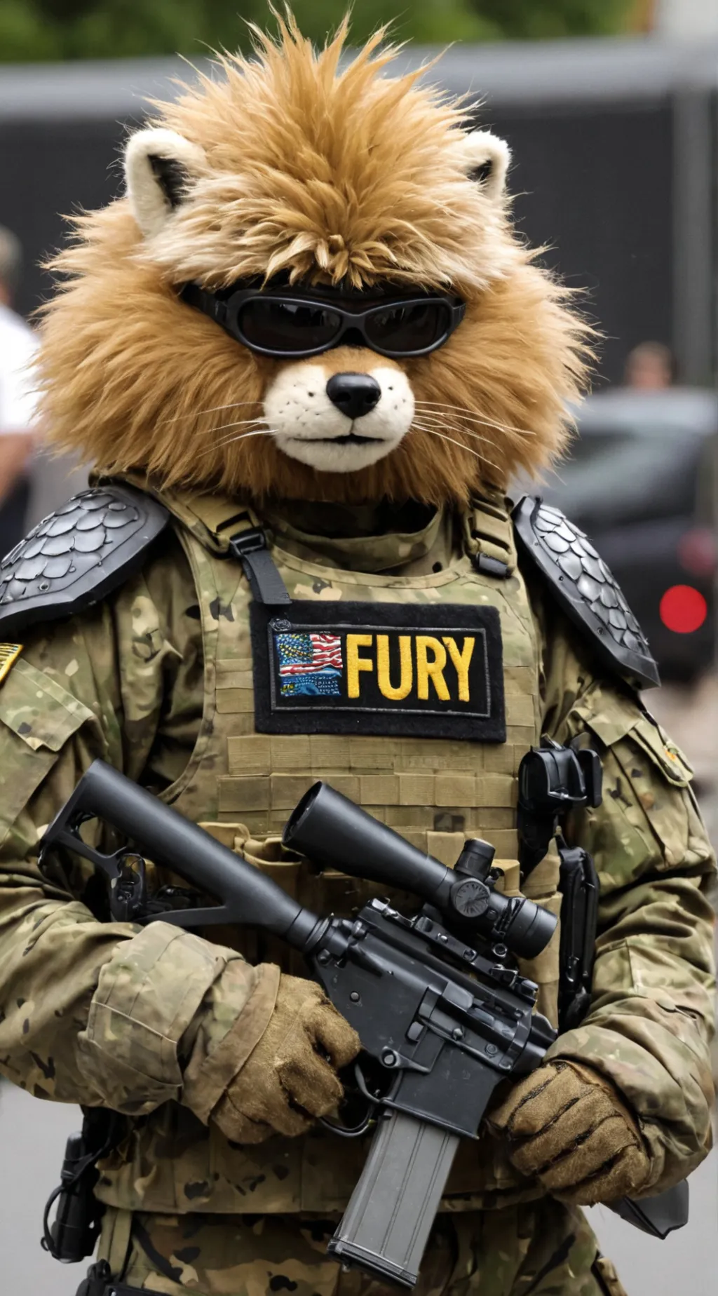 ai character: Furry war background