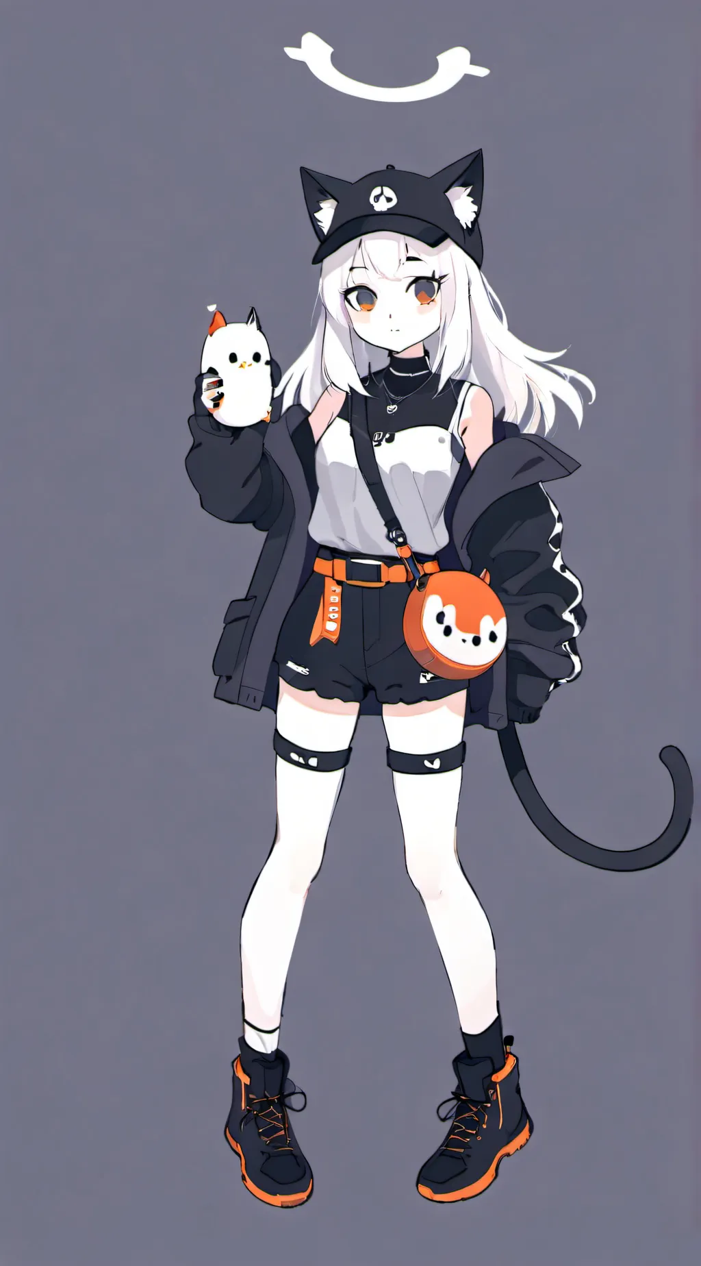 ai character: wenda and gray background