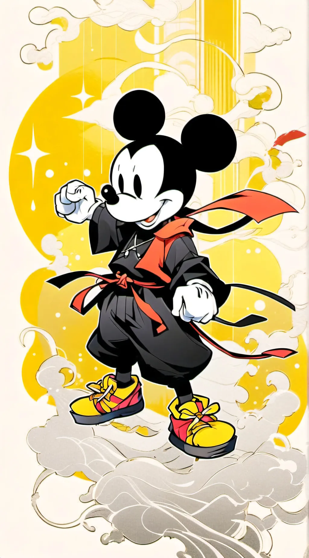 ai character: ninja mickey mouse background